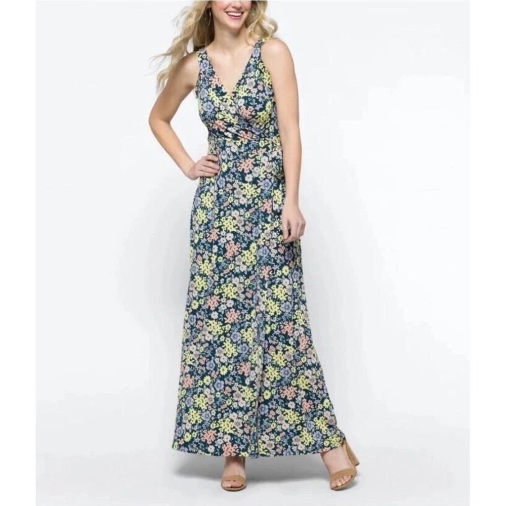 41 Hawthorn Maxi Dress M Petite Heleena Multicolor Floral Boho Cottage Cruise